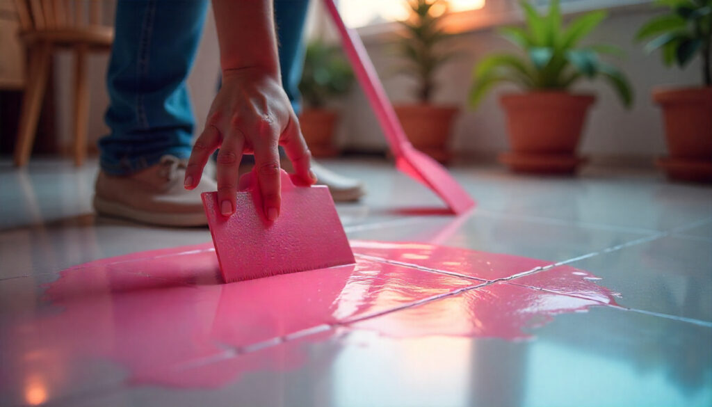 como remover tinta seca do piso