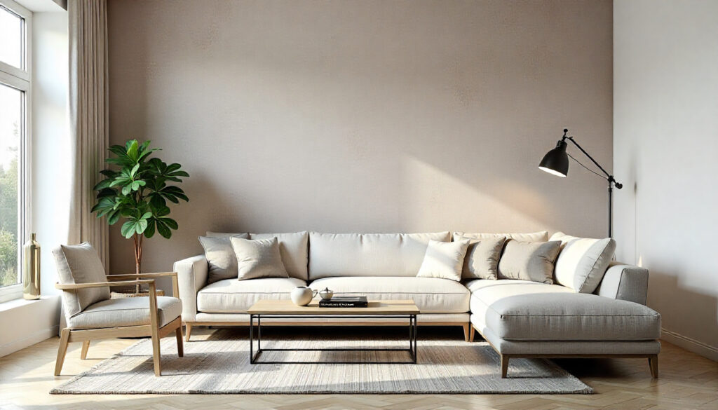 grafiato na parede da sala