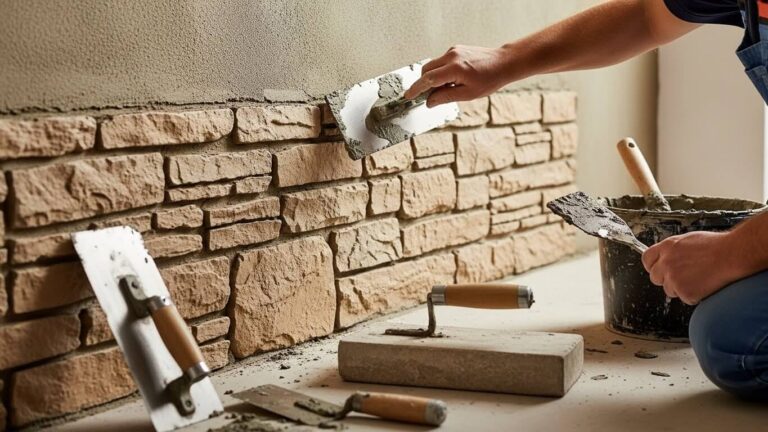 efeito pedra com argamassa