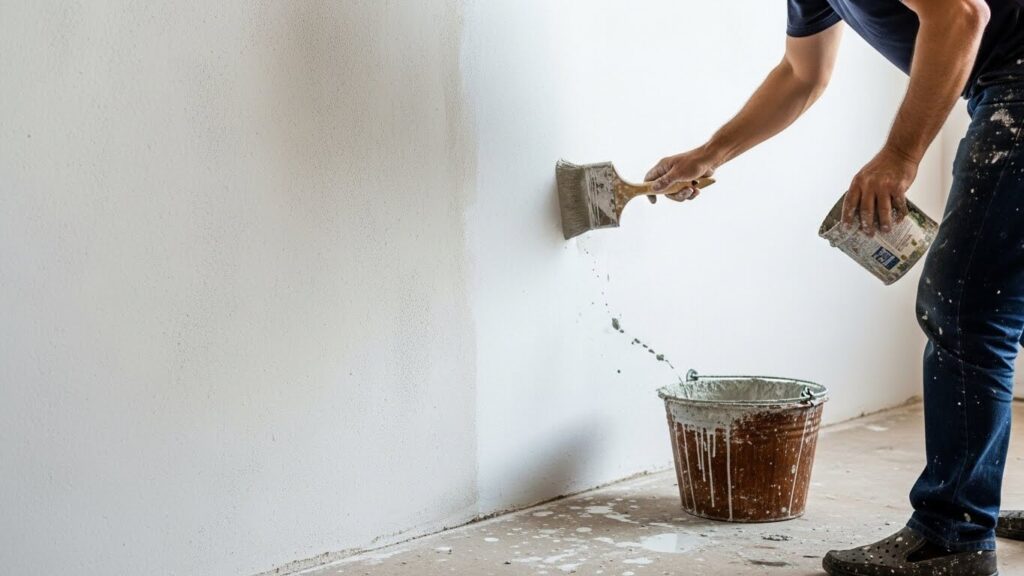 pintar parede com cal