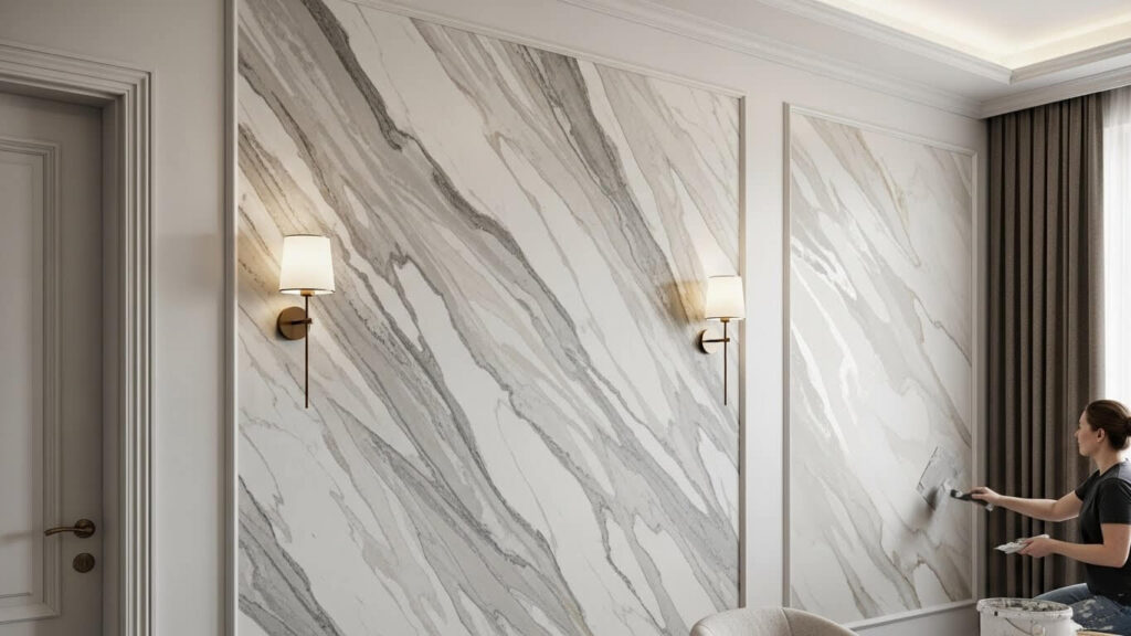 pintura marmorizada em parede