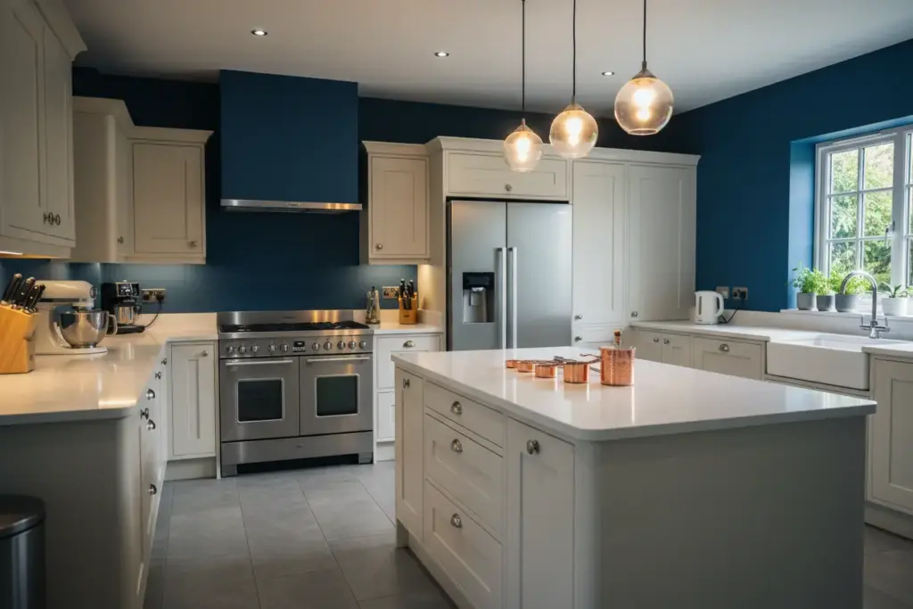 Cozinha com cores vibrantes e personalidade forte