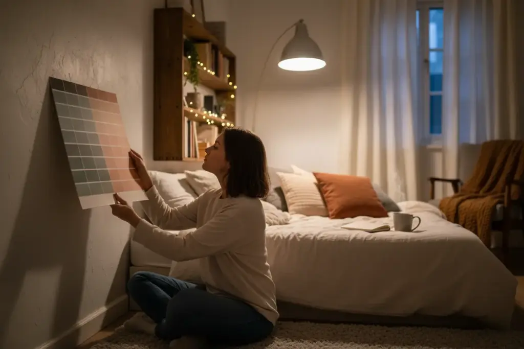 Dicas para escolher a cor ideal para um quarto com base na iluminação