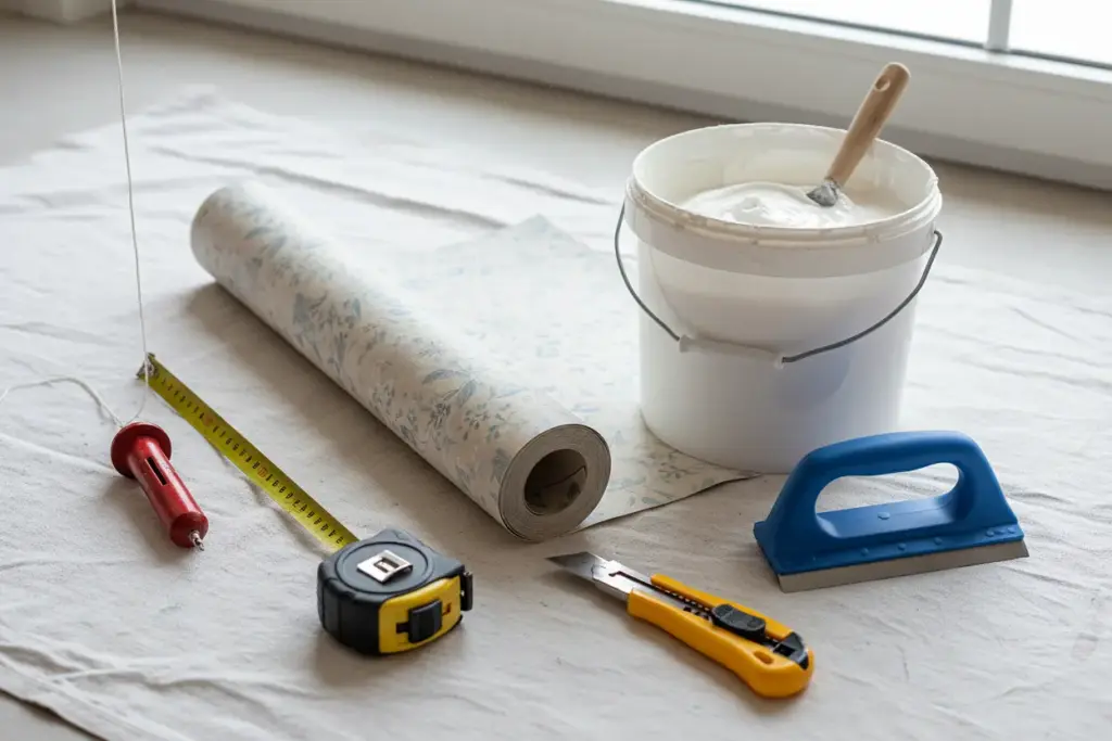 Ferramentas profissionais para aplicar papel de parede