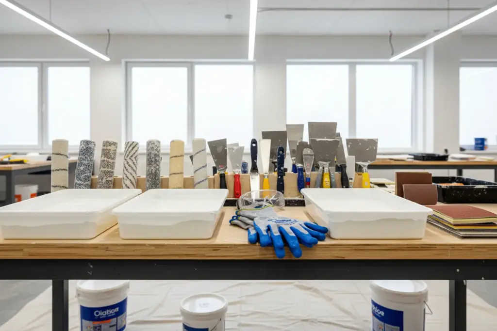 Principais ferramentas para aplicar massa no teto