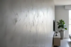 Parede com cimento queimado usando massa corrida