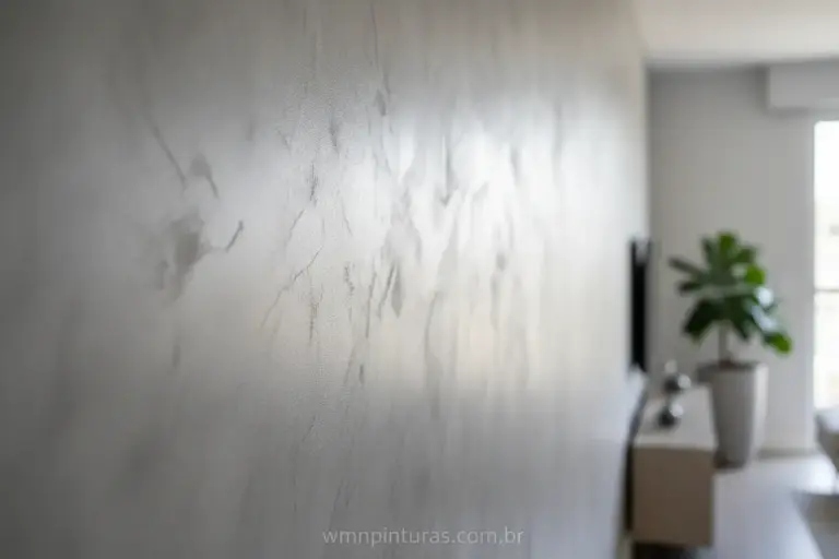 Parede com cimento queimado usando massa corrida