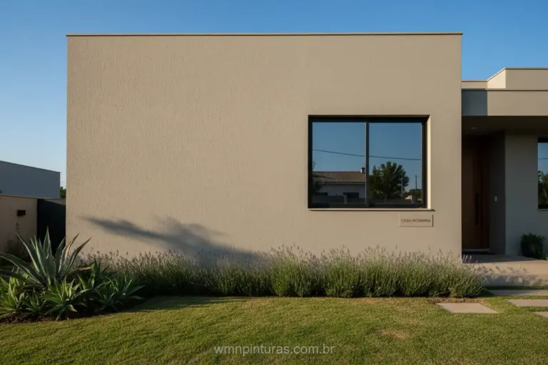 Casa moderna com cores de tinta para parede externa em tons neutros