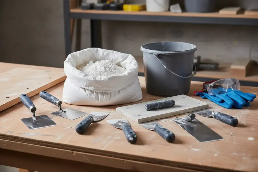 Ferramentas profissionais para o preparo do gesso