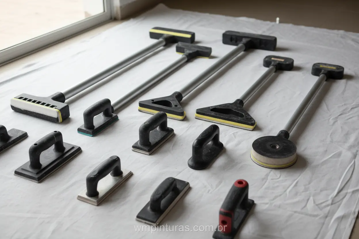 Desempenadeiras para lixar teto, diferentes tipos e modelos.