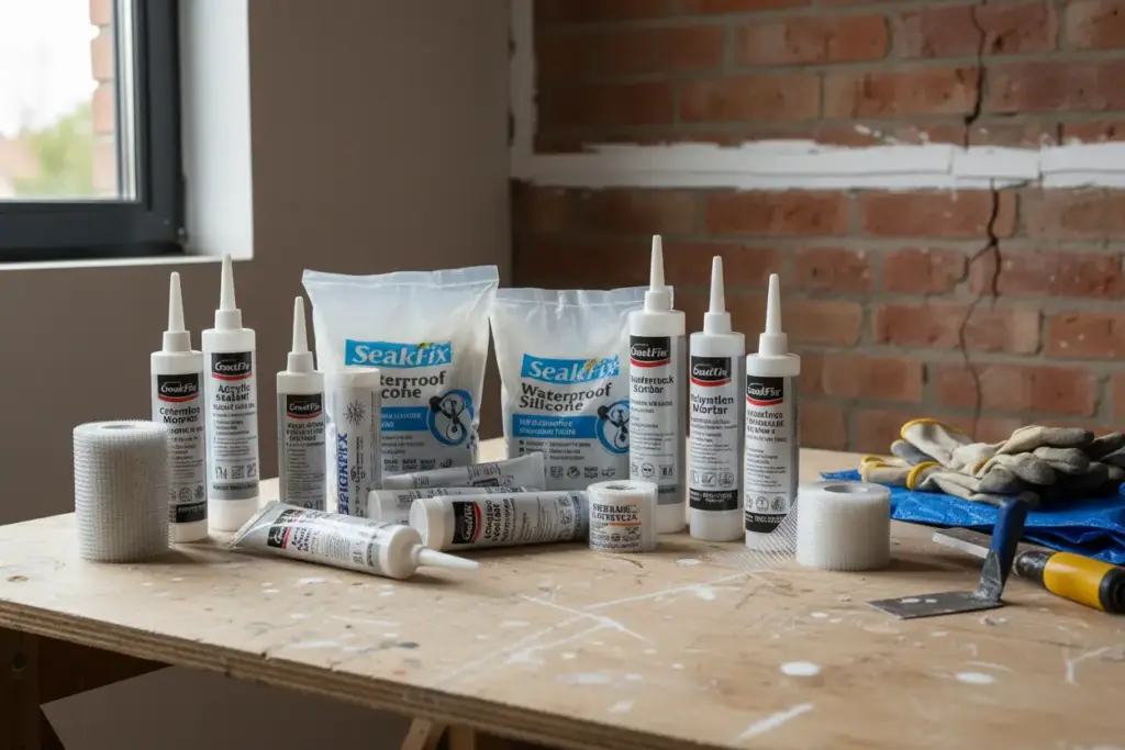 Variedade de produtos para vedação de rachaduras