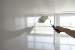 Parede com resina acrílica aplicada