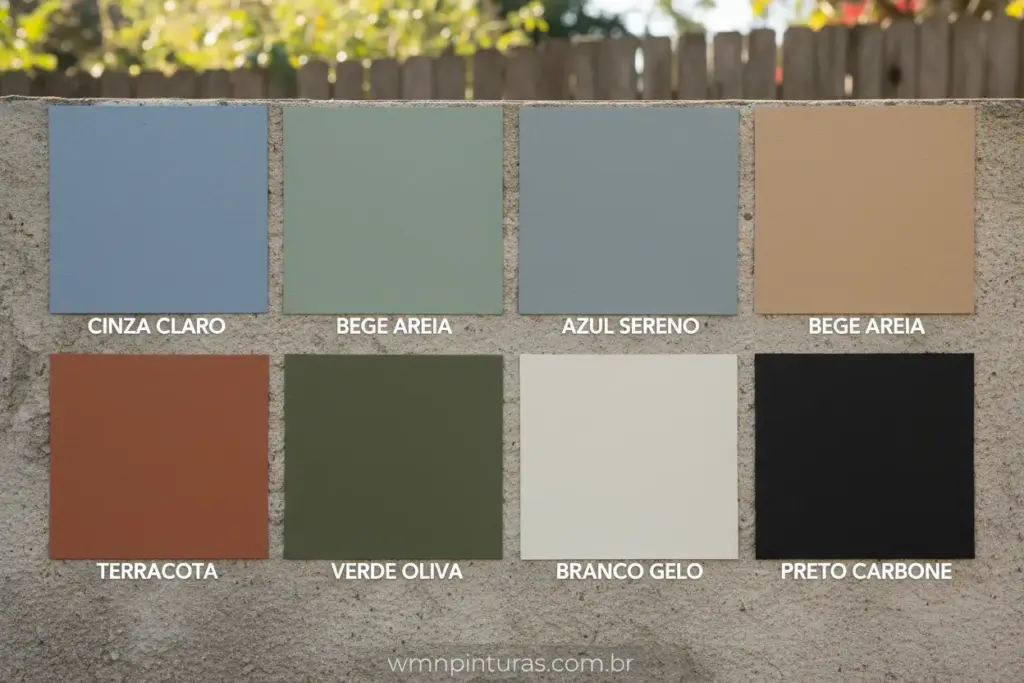 Amostras de cores de tinta para parede externa mais usadas