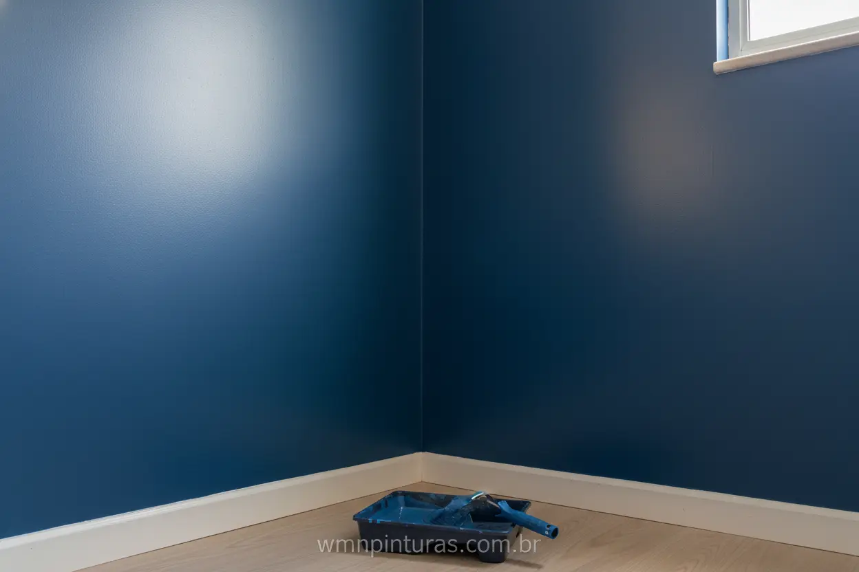 Comparação de acabamento fosco e acetinado na parede