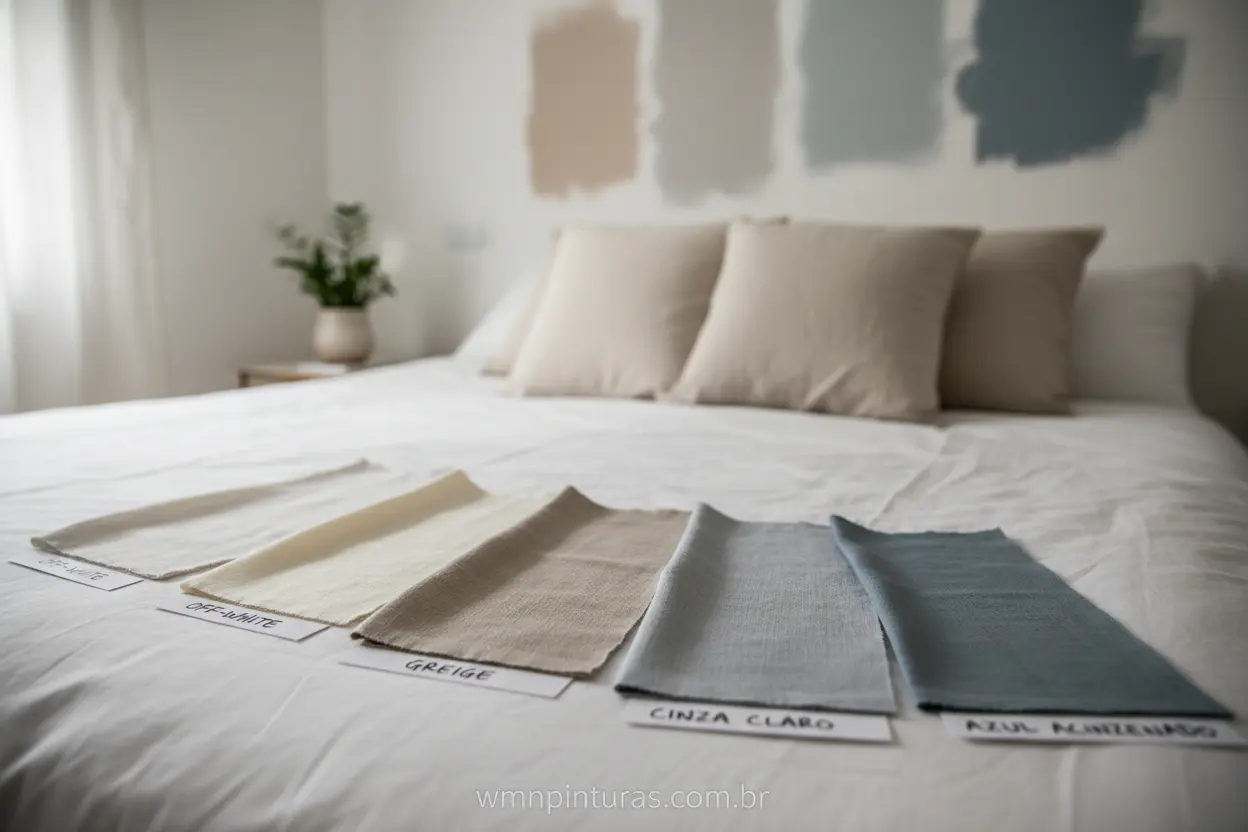 Paleta de cores suaves para quarto pequeno