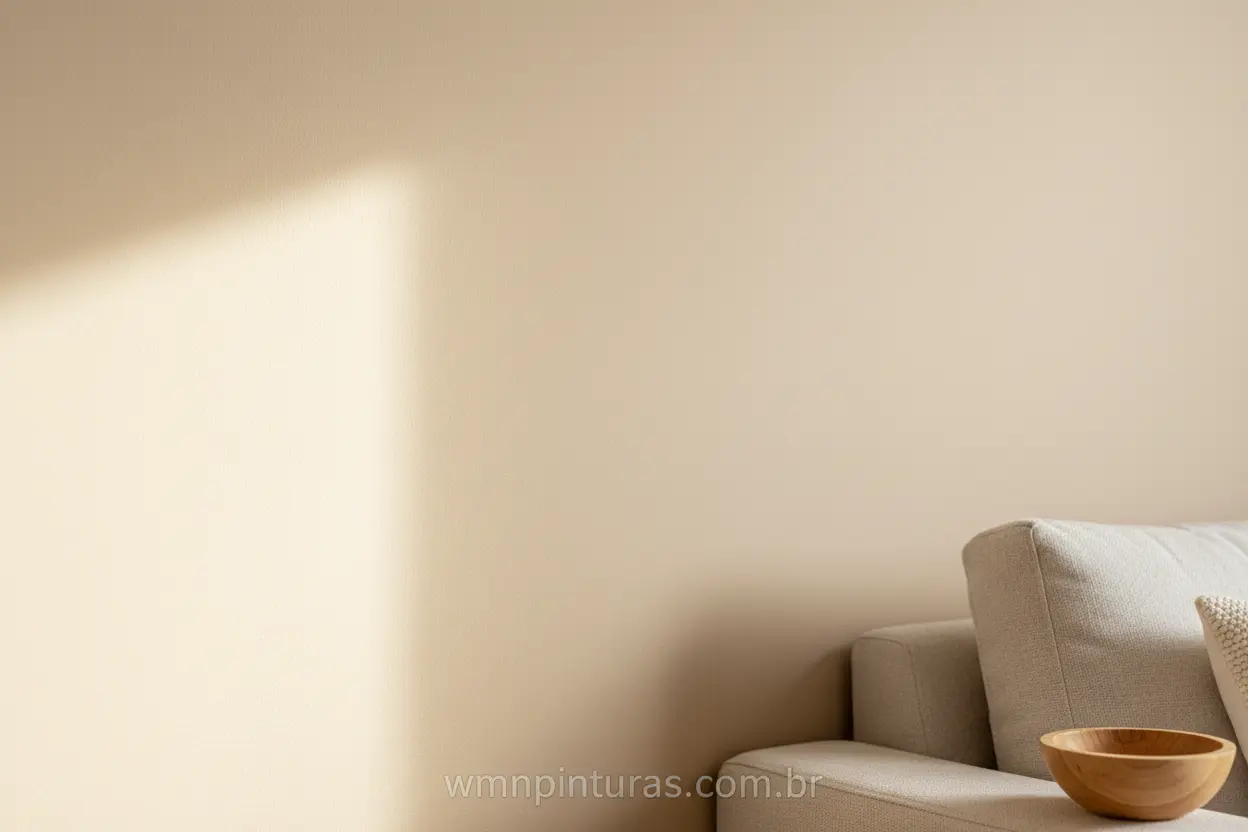 Pintura de parede em tom bege claro para sala pequena