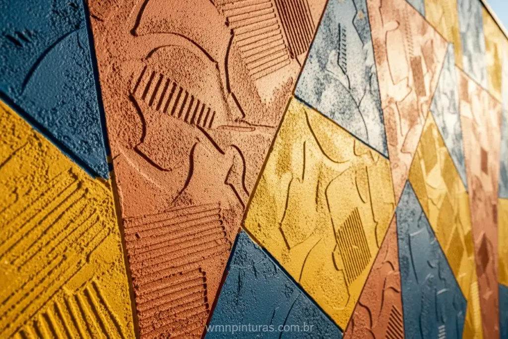 Parede externa com textura aplicada