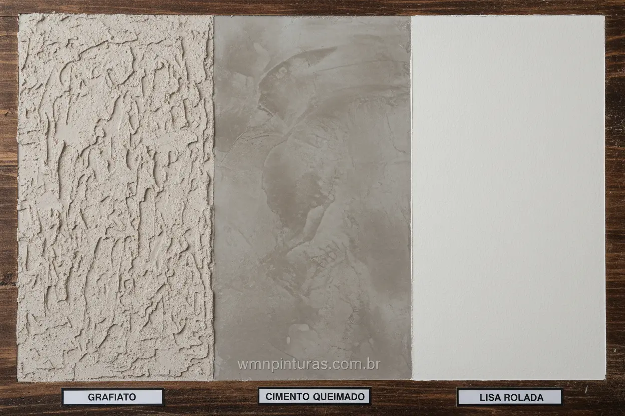 Tipos Comuns de Textura Interna Amostras de texturas populares para parede interna