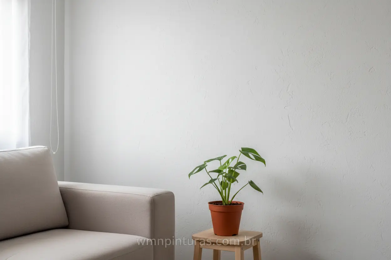 Parede em tom cinza claro em uma sala pequena